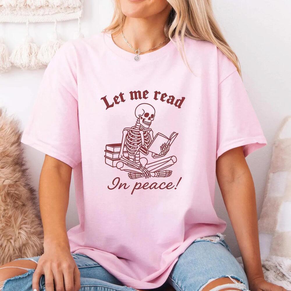 Skeleton Reading Shirt Vector Style Gothic Tee Gift For Bookworms